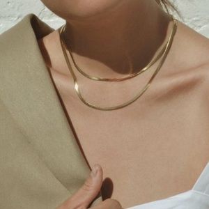 Gold Herringbone Necklace Choker